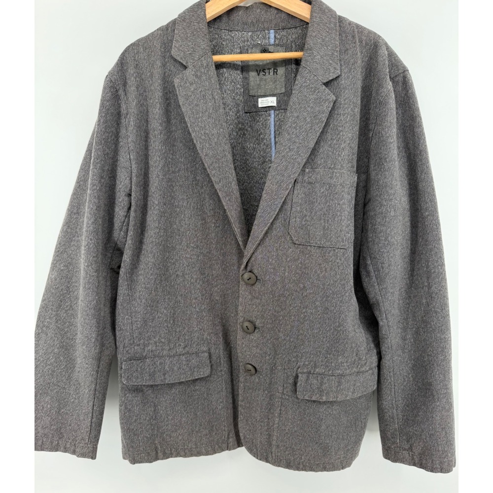 VSTR Mens 100% Cotton Casual Blazer Jacket Gray Sport Coat XL